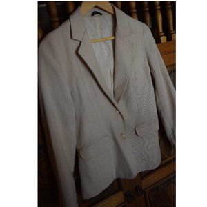 OSCAR DE LA RENTA Cream Ivory Blazer Jacket Textured 4 S Small